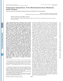 Temperature Dependence of the Mitochondrial Inner Membrane