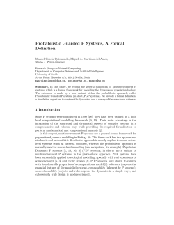 Probabilistic Guarded P Systems, A Formal Definition