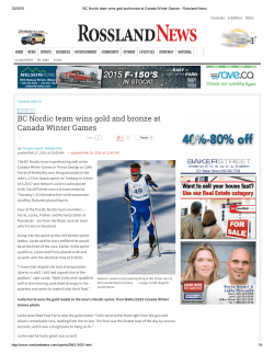 BC Nordic team wins gold and bronze at