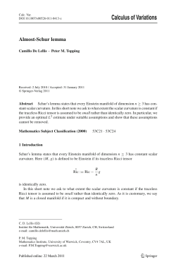 Calculus of Variations - Institut für Mathematik