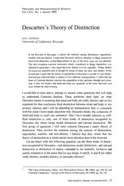 Descartes`s Theory of Distinction