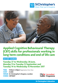 Applied Cognitive Behavioural Therapy (CBT