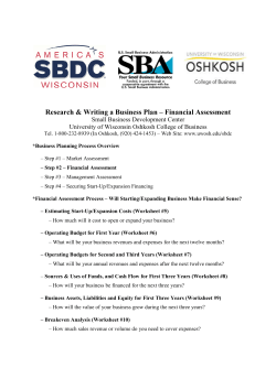 Financial Assesment - University of Wisconsin Oshkosh