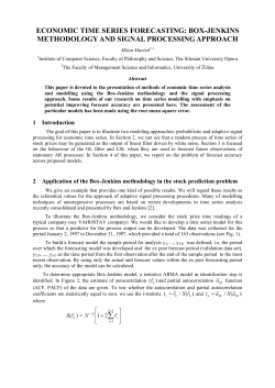 economic time series forecasting: box-jenkins