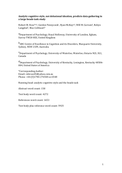 Analytic cognitive style, not delusional ideation, predicts data