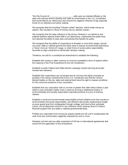A resolution endorsing the ESRA.