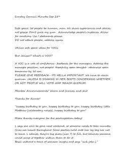 Sunday Council Minutes Sep 28th Safe space: let people be human