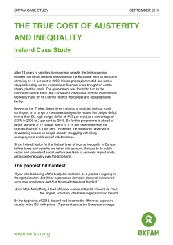 The true cost of austerity and inequality: Ireland case study