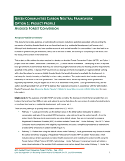Green Communities Carbon Neutral Framework Option 1: Project