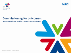 Commissioning for outcomes