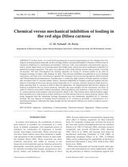 Chemical versus mechanical inhibition of fouling in the red alga