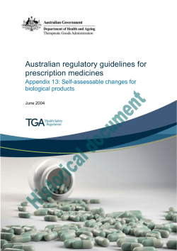 ARGPM Appendix 13: Self-assessable changes for biological products