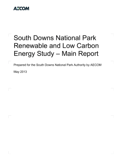 SDNP Low Carbon and Renewable Energy Study &ndash; Main Report