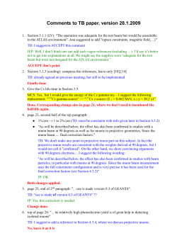 Comments to TB paper, version 28.1.2009