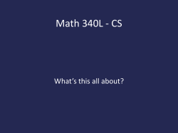 Math 340L - CS - UT Computer Science