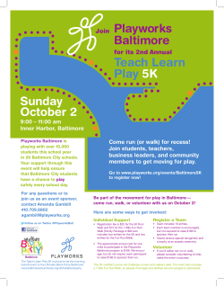 Playworks Baltimore Teach Learn Play 5K Sunday October 2
