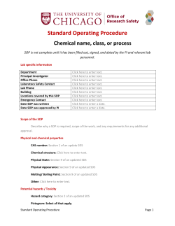 Standard Operating Procedure Chemical name, class, or process