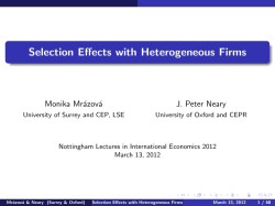 Selection Effects with Heterogeneous Firms