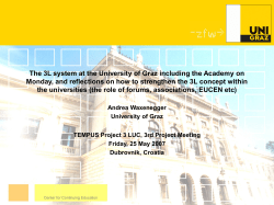 1. The 3L system at the University of Graz