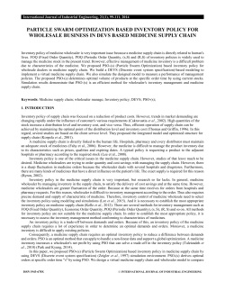 pARTICLE SWARM OPTIMIZATION BASED INVENTORY POLICY