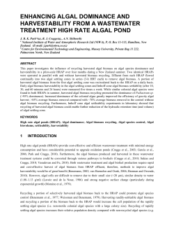 enhancing algal dominance and harvestability from a wastewater