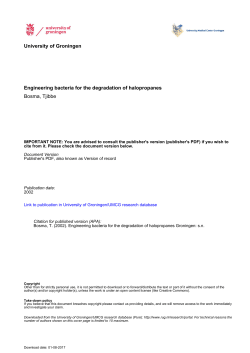University of Groningen Engineering bacteria for the degradation of