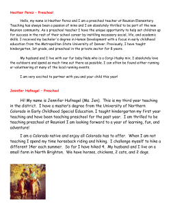 Heather Perez &ndash; Preschool Hello, my name is Heather Perez and I