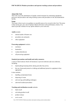 (DEC6) Monitor procedures and operate tracking systems and