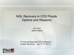 NGL Recovery in CO2 Floods Options and Reasons
