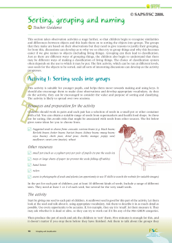 Sorting, grouping and naming - Science and Plants for Schools