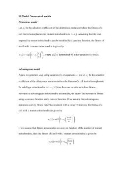 S1 Model: Non-neutral models Deleterious model Let sd be the