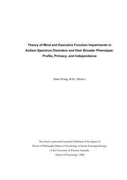 Theory of Mind and Executive Function Impairments in Autism