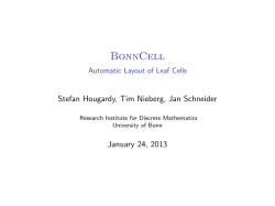 BonnCell [0.2cm] Automatic Layout of Leaf Cells - ASP-DAC
