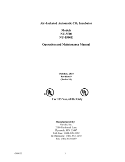Air-Jacketed Automatic CO2 Incubator Models NU-5500