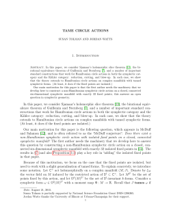 TAME CIRCLE ACTIONS 1. Introduction In this paper, we consider