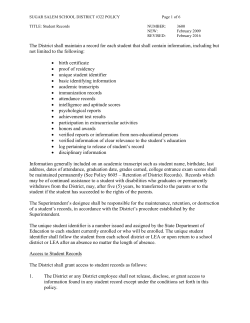 3600 - Student Records - Sugar