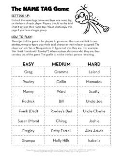 The NAME TAG Game