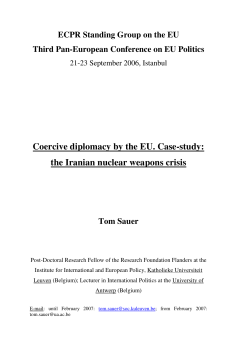 Coercive diplomacy by the EU. Case