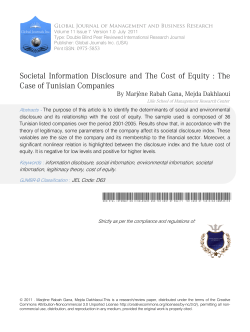 Societal Information Disclosure and The Cost of Equity : The Case of