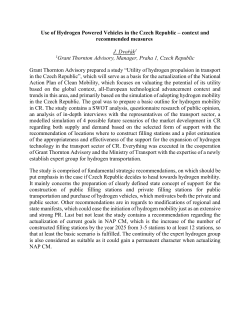 Use of Hydrogen Powered Vehicles in the Czech Republic &ndash; context