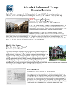 Lecture Presentations 2016 - Adirondack Architectural Heritage