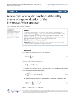 A new class of analytic functions defined by means of a