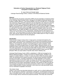 Estimation of Carbon Sequestration in a Restored Tallgrass Prairie