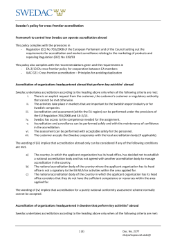Swedac`s policy for cross