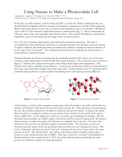 Making a Natural Photovoltaic Cell - SUNY-ESF