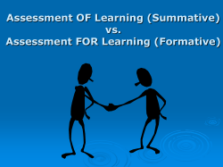 (Summative) vs. Assessment FOR Learning (Formative)