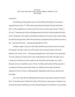 How Green Movement Youth Used New Media to Mobilize in Iran