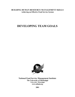 developing team goals - Institute of Child Nutrition