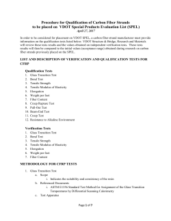 Qualification and Verification Test List