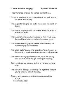 "I Hear America Singing" by Walt Whitman